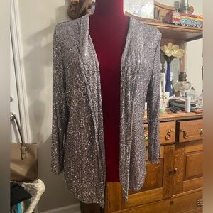 Silver Sequin Women's Cardigan
